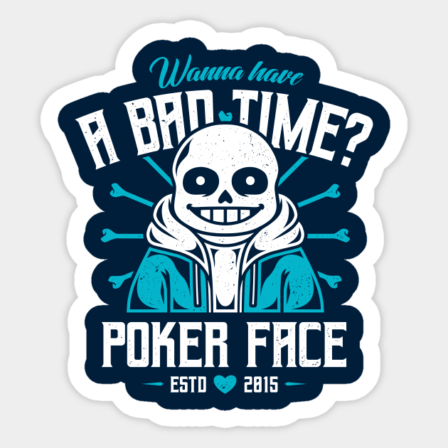 Poker Face Sticker by Alundrart